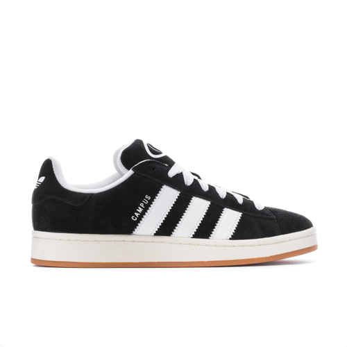 adidas Campus Black & White Low-Top Sneakers with Gum-Colored Outsole