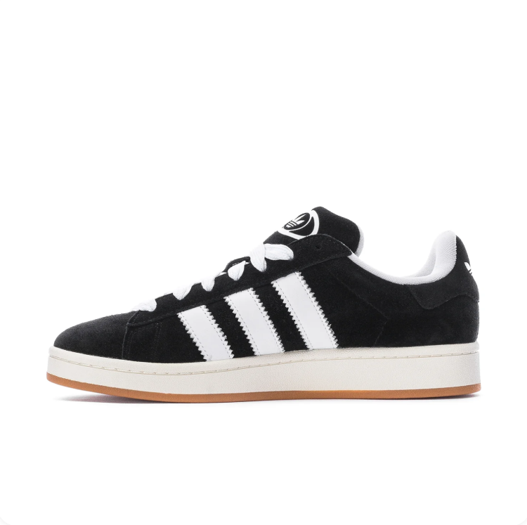 adidas Campus Black & White Low-Top Sneakers with Gum-Colored Outsole