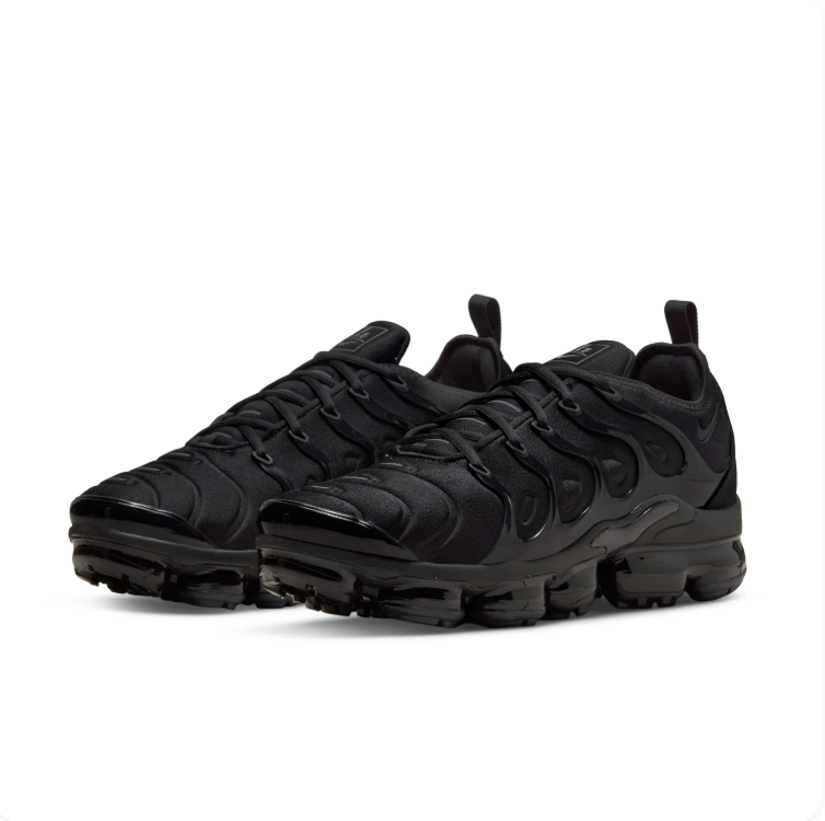 Nike Air VaporMax Plus All-Black Lace-Up Sneakers