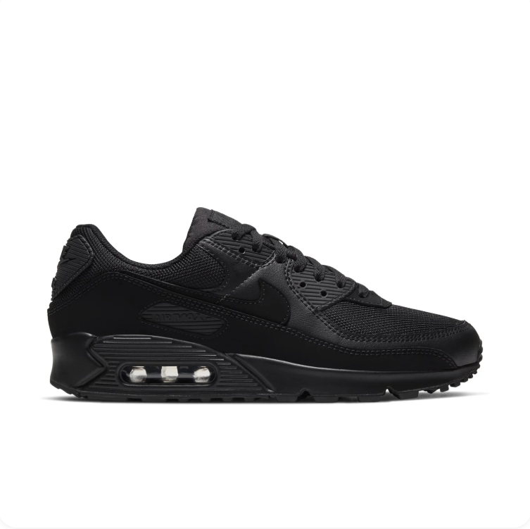 Nike All-Black Low-Top Sneakers with Visible Heel Air Unit
