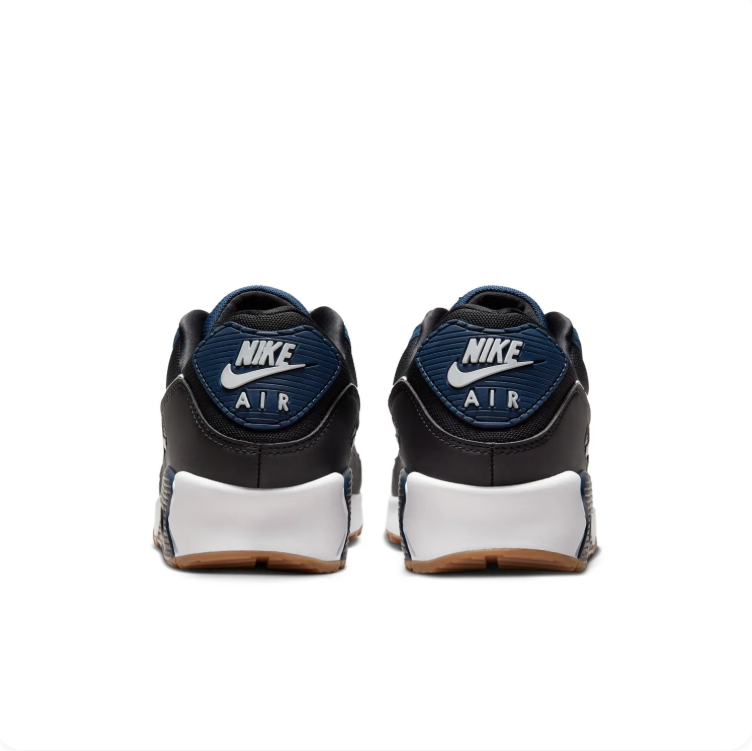 Nike Air Max Black & Navy Sneakers with White Accents and Gum-Colored Outsole