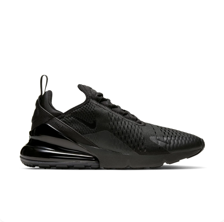 Nike Air Max 270 All-Black Low-Top Lace-Up Sneakers
