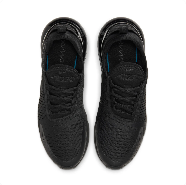 Nike Air Max 270 All-Black Low-Top Lace-Up Sneakers