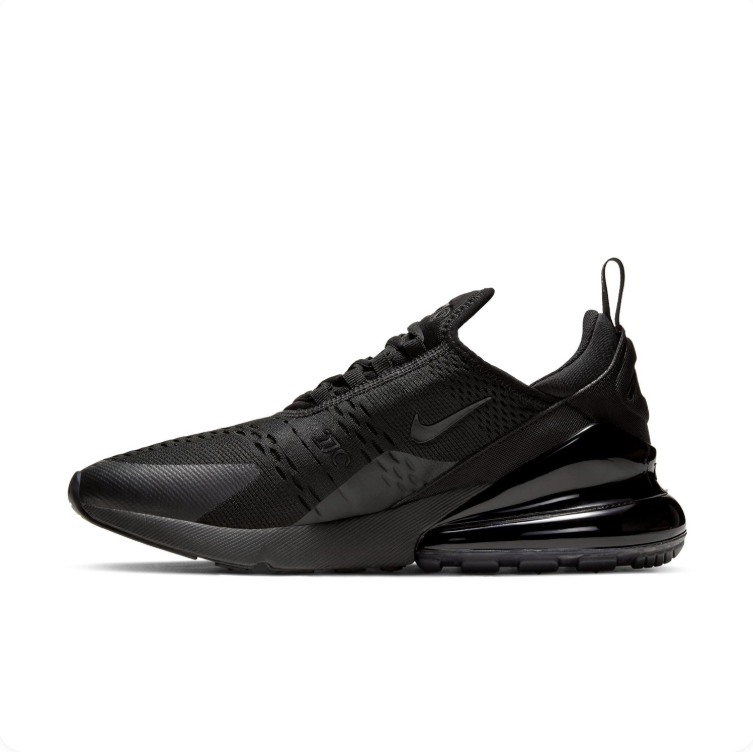 Nike Air Max 270 All-Black Low-Top Lace-Up Sneakers