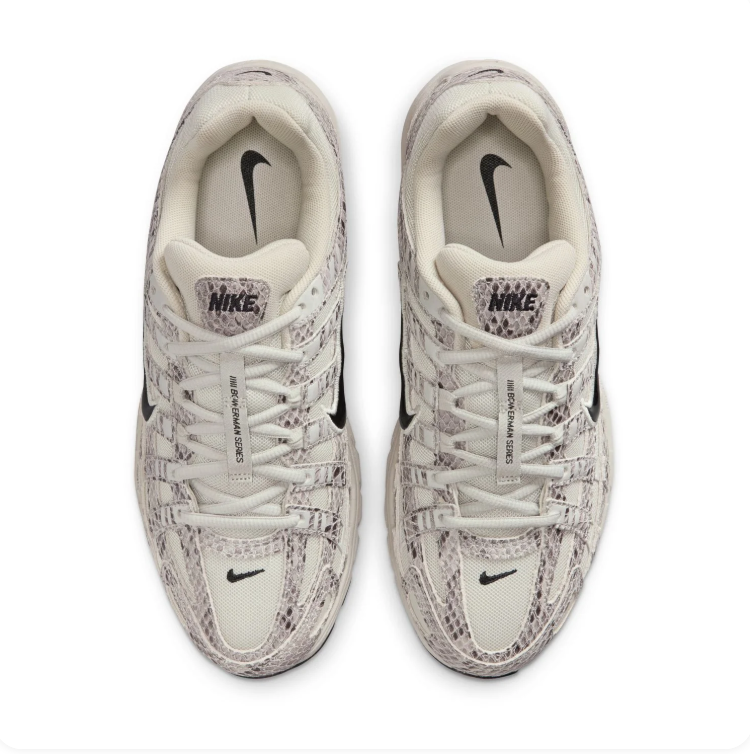 Nike P-6000 Cream & Gray Snakeskin-Print Sneakers