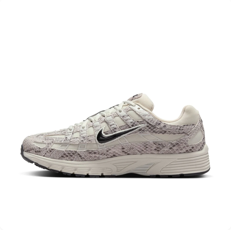 Nike P-6000 Cream & Gray Snakeskin-Print Sneakers
