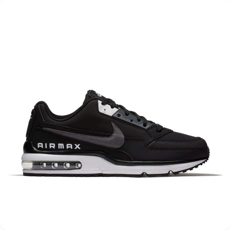 Nike Air Max Black & Gray Sneakers with White Midsole