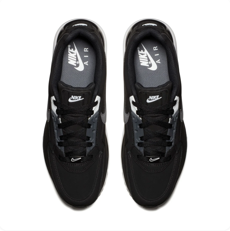 Nike Air Max Black & Gray Sneakers with White Midsole