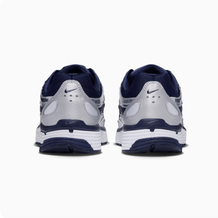 Nike P-6000 Metallic Silver & Navy Low-Top Sneakers