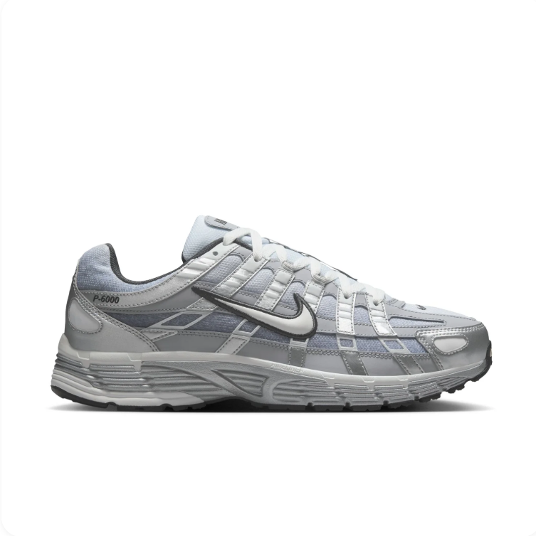 Nike P-6000 Silver & Light Gray Low-Top Sneakers