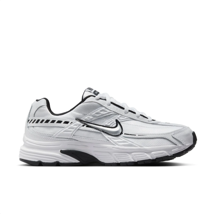 Nike Initiator White & Silver Sneakers with Black Accents