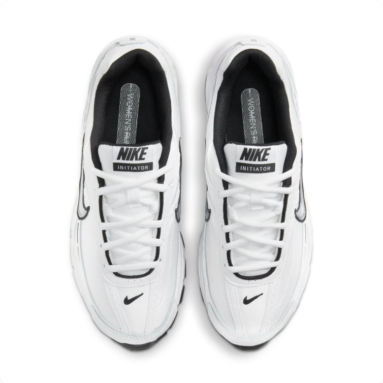 Nike Initiator White & Silver Sneakers with Black Accents