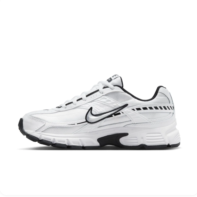 Nike Initiator White & Silver Sneakers with Black Accents