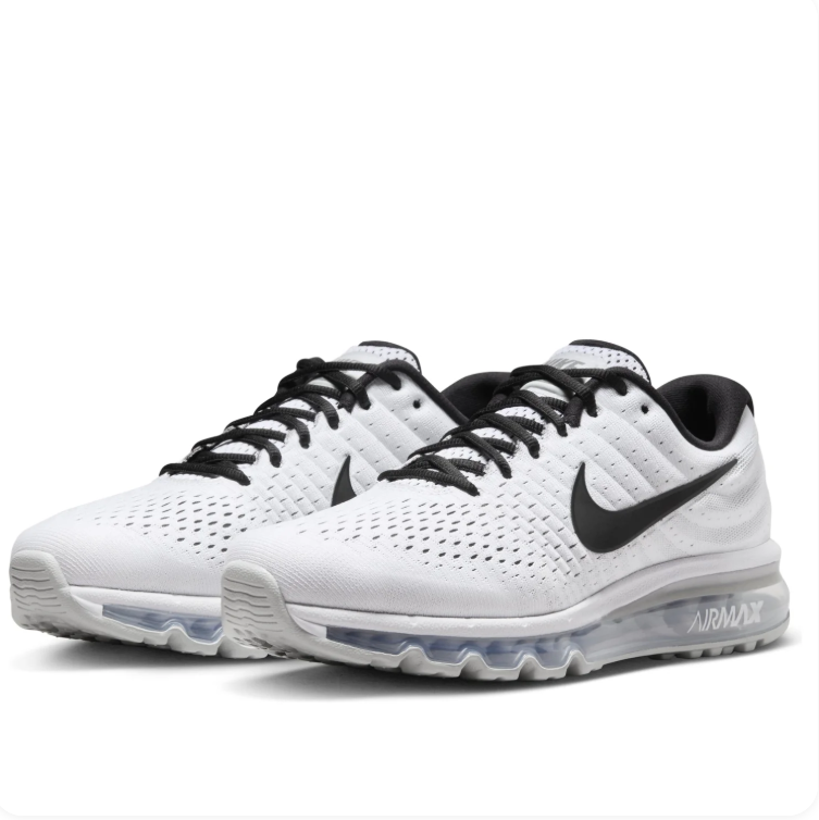 Nike Air Max White & Black Sneakers with Full-Length Visible Air Sole