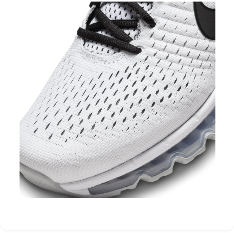 Nike Air Max White & Black Sneakers with Full-Length Visible Air Sole