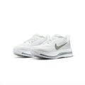 Nike Air Zoom White Sneakers with Metallic Swoosh & Visible Air Sole