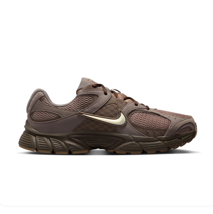Nike Brown & Taupe Mesh Low-Top Sneakers with Cream Swoosh