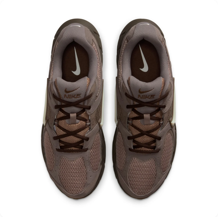 Nike Brown & Taupe Mesh Low-Top Sneakers with Cream Swoosh