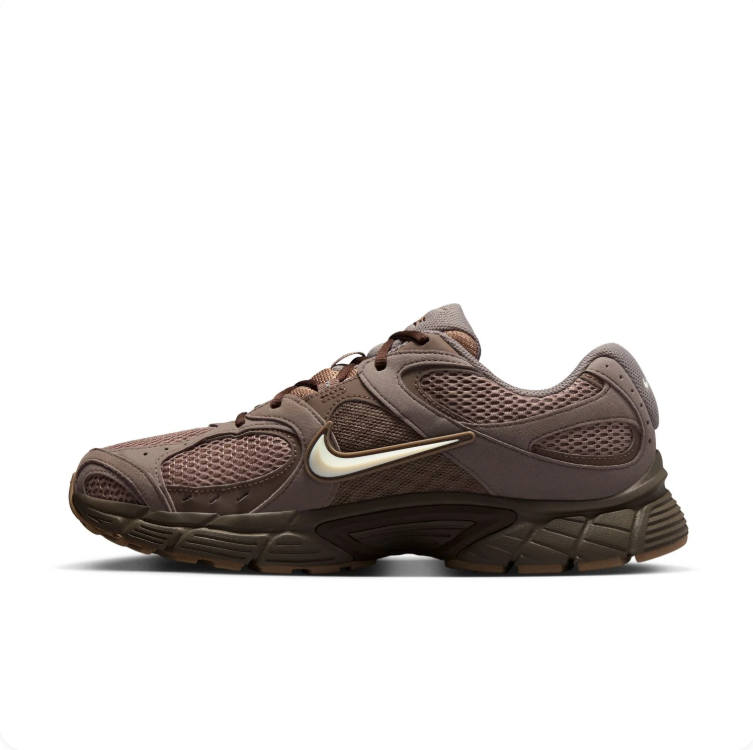 Nike Brown & Taupe Mesh Low-Top Sneakers with Cream Swoosh