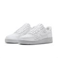 Nike Air Force 1 All-White Low-Top Sneakers with Raised Floral Details