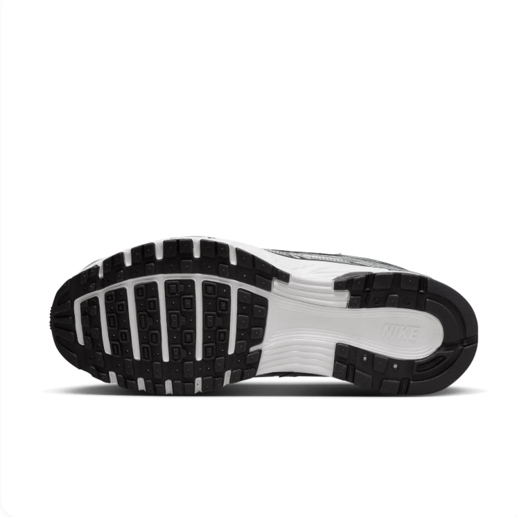 Nike P-6000 Metallic Silver & Black Low-Top Sneakers
