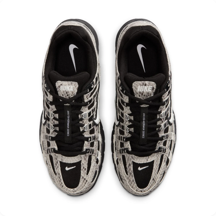 Nike P-6000 Black & Gray Snakeskin-Print Low-Top Sneakers