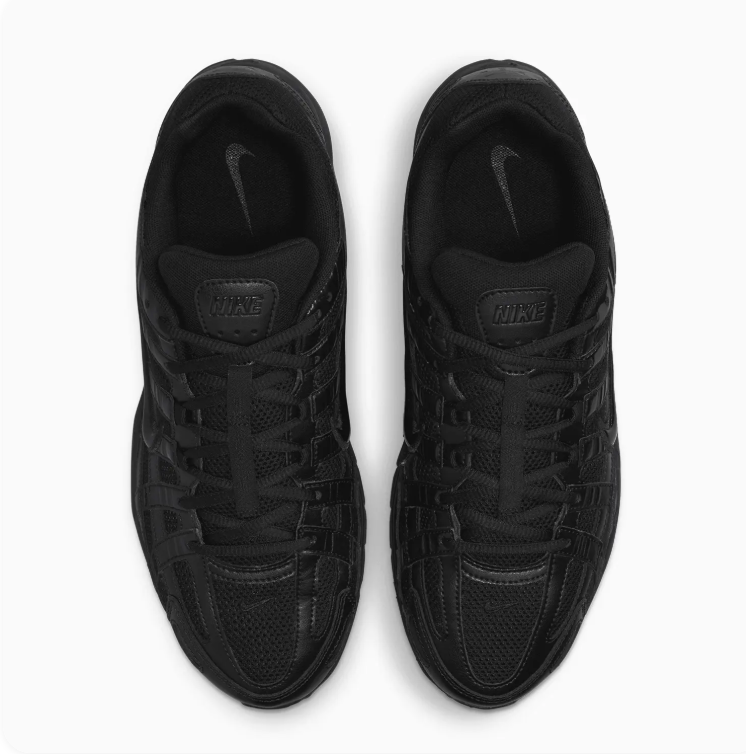 Nike P-6000 All-Black Low-Top Lace-Up Sneakers