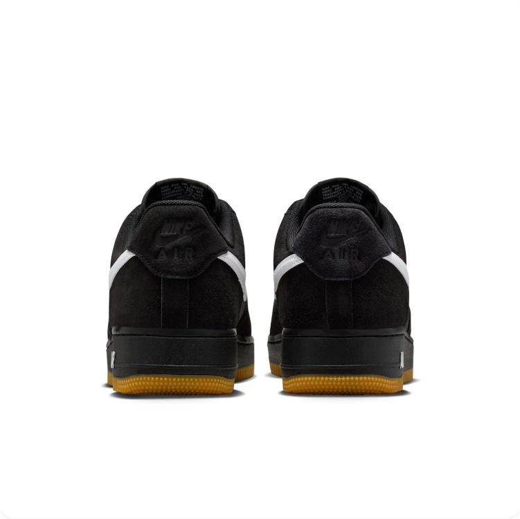 Nike Air Force 1 Black & White Low-Top Sneakers with Gum Sole