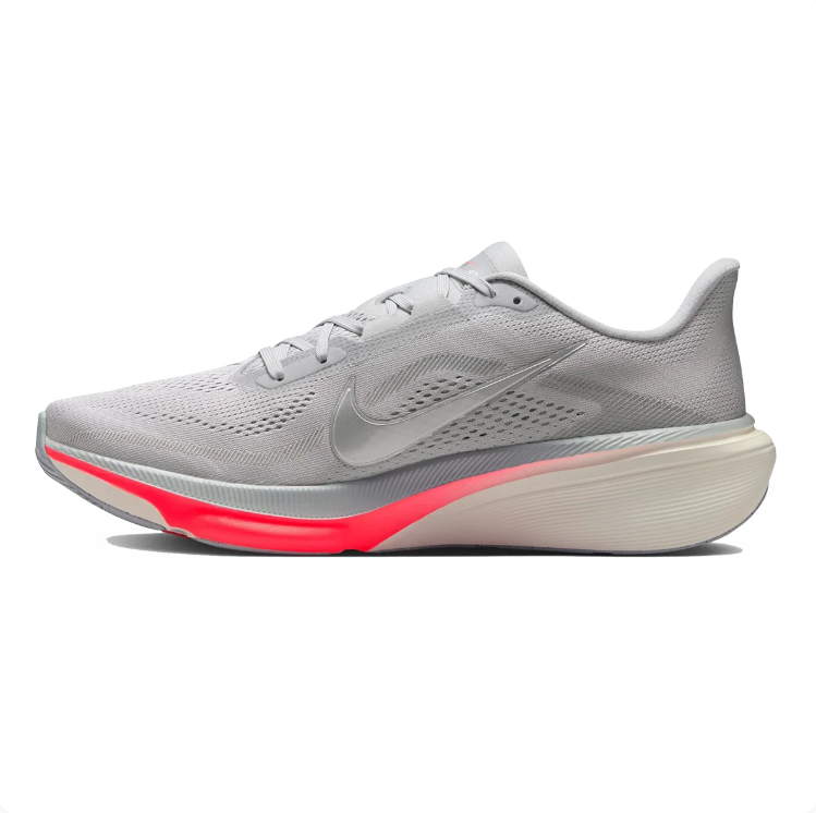 Nike Light Gray & Coral Low-Top Sneakers with Sculpted Sole