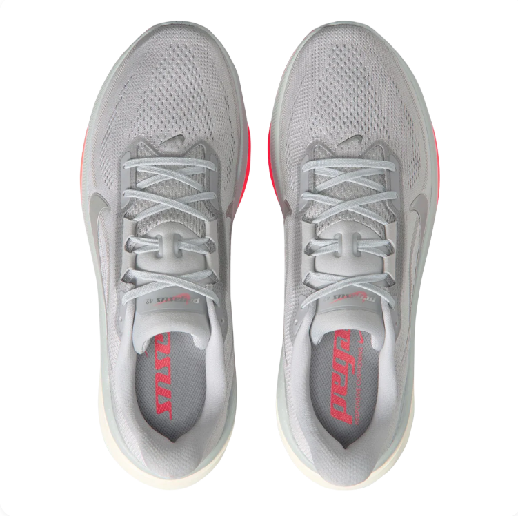 Nike Light Gray & Coral Low-Top Sneakers with Sculpted Sole
