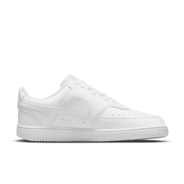 Nike All-White Low-Top Lace-Up Court Sneakers