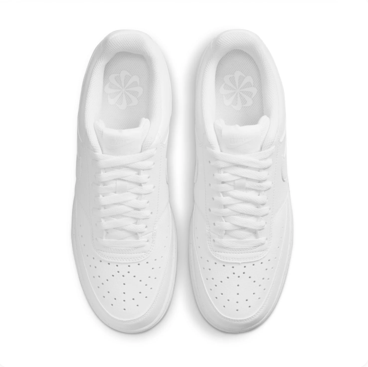 Nike All-White Low-Top Lace-Up Court Sneakers