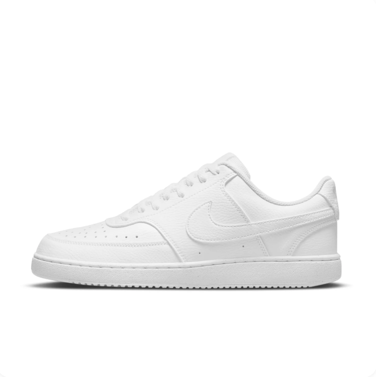 Nike All-White Low-Top Lace-Up Court Sneakers