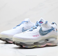 Nike White & Blue Sneakers with Pastel Multicolor Sculpted Sole