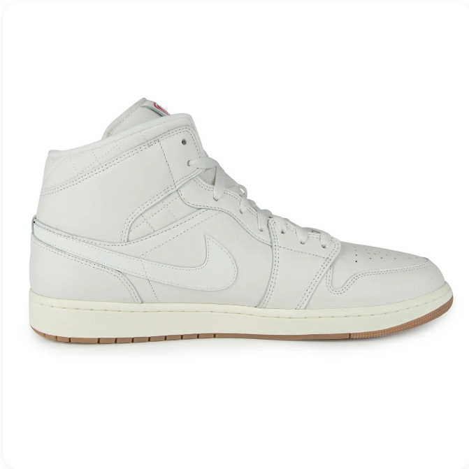 Air Jordan Off-White High-Top Sneakers with Gum-Colored Outsole